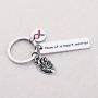FUSTMW CHD Awareness Keychain Mom of A Heart Warrior Gifts CHD Heart Defect Recovery Gift Heart Disease Jewelry