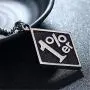 Mens Retro Stainless Steel 1% er Pendant Necklace with 24inch Link Chain
