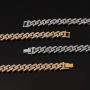 Mens Womens Cuban Link Necklace - Hip Hop Choker Necklace Iced Out with Bling Rhinestones, Fashion Accessory Jewelry for Hip Hop Lovers