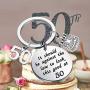 PENQI Funny 40th 50th 60 th Birthday Gifts It Should be Against The Law to Look This Good at 40/50/60 Happy Birthday Keychain for Women Men