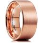 King Will Loop Tungsten Carbide Wedding Ring 7mm/8mm Rose Gold/Gold Line Grooved Flat/Dome Style