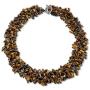 Large Wide Color Gemstone Chips Cluster Multi Strand Statement Bib Collar Necklace Stretch Bracelet Bangle Cuff Jewelry Set for Women