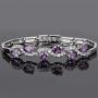 RIZILIA Tennis Bracelet & Oval Cut CZ [6 Colors available] in White Gold Plated, 7''