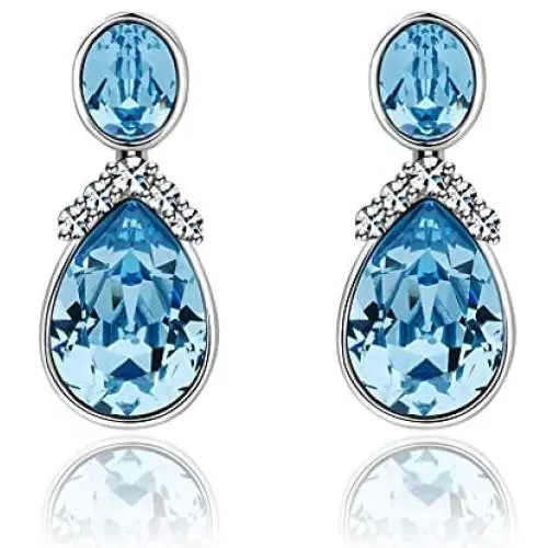 Swarovski Crystal Teardrop Dangle Earrings for Women 14K Gold Plated Hypoallergenic Drop Stud Earrings Swarovski Crystal Teardrop Dangle Earrings for Women 14K Gold Plated Hypoallergenic Drop Stud Earrings
