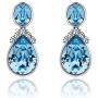 Swarovski Crystal Teardrop Dangle Earrings for Women 14K Gold Plated Hypoallergenic Drop Stud Earrings
