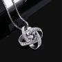 B.Catcher Silver Necklace Womens 925 Silver Cubic Zirconia Pendant Gemini Necklace