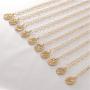 Hapuxt Birth Flower Necklace 14K Gold Plated Birth Month Flower Pendant Necklace for Women