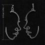 Gmillions Face Hand Earrings for Women Hollow Statement Geometric Fun Abstract Art Earrings set 4 pcs