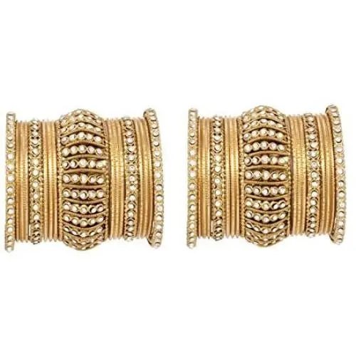 Ratna creation SANARA Indian Bollywood Antique Gold Plated Women Traditional Bridal Wedding Wear Arrangment Bangles Set Jewelry