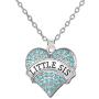 Set of 3 Big Sis, Middle Sis, Little Sis Colorful Valentine Heart Matching Necklace Jewelry Gift Set - Sister Necklaces for 3