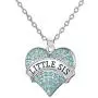 Set of 3 Big Sis, Middle Sis, Little Sis Colorful Valentine Heart Matching Necklace Jewelry Gift Set - Sister Necklaces for 3