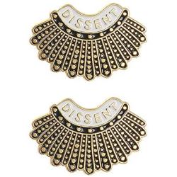 BELLA-Bee I Dissent Pins RBG Dissent Collar Brooch Pins Gold Pleated 2-4 PCS/Set Skirt Lapel Badge Pins Jewelry