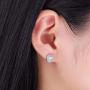 925 Sterling Silver Stud Earrings for Women|4 Pairs Cubic Zirconia Stud Earrings 14K White Gold Plated Heart Stud Earrings for Women Men Girls 3/4/5/6mm