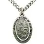 Saint Sebastian Pewter Medal 3/4 Inch Long with Stainless Steel Chain Boxed