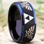 Cloud Dancer Free Custom Engraving The Legend of Zelda Ring- Crest and Triforce Ring Black and Blue Step Tungsten Carbide Wedding Bands Ring Cloud Dancer Free Custom Engraving The Legend of Zelda Ring- Crest and Triforce Ring Black and Blue Step Tungsten Carbide Wedding Bands Ring
