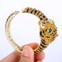 EVER FAITH Austrian Crystal Enamel Gorgeous Tiger Animal Bangle Bracelet Clear