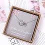 Mothers Gifts for Daughters - Sterling Silver Infinity 2 Circle CZ Necklace,Mothers Day Jewelry Birthday Gift