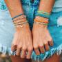 SUNSH 5PCS Boho Woven Sunflower Bracelets for Women Teens Girls Boy Kids Couple Handmade Wrap Rope Charm Beach Surf Braided Adjustable Strings Boyfriend Girlfriend Mother Daughter Friendship Gifts