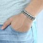 Hermah Heavy Mens Bracelet Chain 316L Stainless Steel Silver Gold Black Color Punk Double Curb Cuban Rombo Link 10/15mm 7-11inch