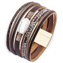 GelConnie Baroque Pearl Leather Cuff Bracelet Multi Strand Wrap Bracelets Magnetic Bohemian Bracelet for Women, Wife, Sister
