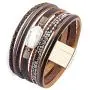 GelConnie Baroque Pearl Leather Cuff Bracelet Multi Strand Wrap Bracelets Magnetic Bohemian Bracelet for Women, Wife, Sister