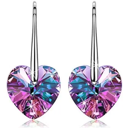 Kate Lynn Earrings for Women Love Heart Drop Dangle Earrings Hypoallergenic S925 Sterling Silver Crystals from Austria Jewelry for Girl Wife Mothers Day Birthday with Gift Box Kate Lynn Earrings for Women Love Heart Drop Dangle Earrings Hypoallergenic S925 Sterling Silver Crystals from Austria Jewelry for Girl Wife Mothers Day Birthday with Gift Box