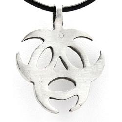 Trilogy Jewelry Pewter Biohazard Symbol Pendant on Leather Necklace