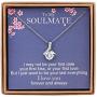 Soulmate Gifts Womens Jewelry - to My Soulmate Necklace for Girlfriend, to My Future Wife Necklace, Necklaces for Wife from Husband Valentines Day Christmas Birthday Gifts with Message Card & Gift Box