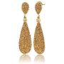 Moonstruck Costume Jewelry Womens Champagne Diamond Golden Dangle Drop Earrings