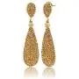 Moonstruck Costume Jewelry Womens Champagne Diamond Golden Dangle Drop Earrings