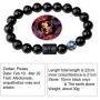 Twelve Constellations Zodiac Signs Beaded Bracelet 8mm Natural Black Onyx Stone Constellation Bracelet Horoscope Elastic Beaded Bracelets for Women Men Teens Girls Boys Friendship Jewelry Gift