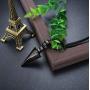 Jstyle 2Pcs Stainless Steel Pendant Necklace for Mens Spearpoint Arrowhead Wolf Teeth Pendant Chain Necklace Set