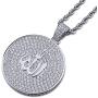 TOPGRILLZ Iced Out Zircon Simulated Diamond Jewish Star of David Pyramid with The Eye of Horus Pendant with Stainless Steel Neckalce Hip Hop