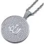 TOPGRILLZ Iced Out Zircon Simulated Diamond Jewish Star of David Pyramid with The Eye of Horus Pendant with Stainless Steel Neckalce Hip Hop TOPGRILLZ Iced Out Zircon Simulated Diamond Jewish Star of David Pyramid with The Eye of Horus Pendant with Stainless Steel Neckalce Hip Hop