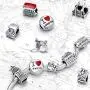 Vacation Europe Paris London Tourism Travel Suitcase Luggage Charm Bead For Women Teen Oxidized Two Tone .925 Sterling Silver Fits European Bracelet