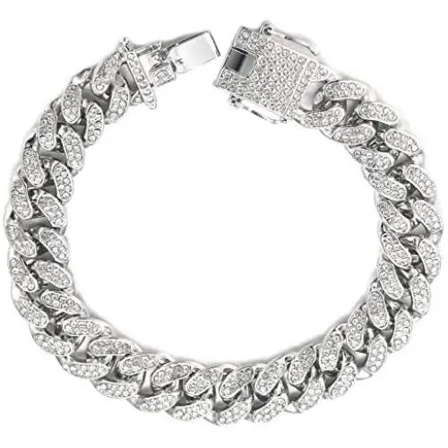 Halukakah Diamond Cuban Link Chain for Women Girl 13.5MM 18k Real Gold Plated/Platinum White Gold Finish Iced Out Choker Necklace Bracelet,Full Cz Diamond Cut Prong Set,with Giftbox Halukakah Diamond Cuban Link Chain for Women Girl 13.5MM 18k Real Gold Plated/Platinum White Gold Finish Iced Out Choker Necklace Bracelet,Full Cz Diamond Cut Prong Set,with Giftbox