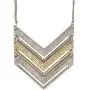 SPUNKYsoul New! Chevron Mid-Length Necklace Gold and Silver 2 Toned Collection