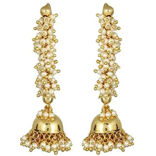 Antique Traditional Indian Polki Jhumka/Earring Bollywood Wedding Jewelry for Women. Antique Traditional Indian Polki Jhumka/Earring Bollywood Wedding Jewelry for Women.