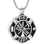memorial jewelry Firefighter Fire Dept Round Cremation Pendant Cremation Jewelry for Ashes