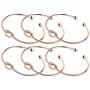 ANBALA Love Knot Bangle Bracelet Bridesmaid Gifts Bracelets, Tie The Knot Cuff Bangle Stretch Bracelet for Bridesmaid, Rose Gold Tone, Set of 3 4 5 6 7 8