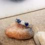 Dazzlingrock Collection 14K White Diamond And Blue Sapphire Ladies Vintage Bridal 3 Stone Engagement Ring, White Gold