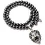 Accents Kingdom Mens Magnetic Hematite Therapy & Healing Stone Round Bead Necklace with Stainless Steel Lion Head Pendant Accents Kingdom Mens Magnetic Hematite Therapy & Healing Stone Round Bead Necklace with Stainless Steel Lion Head Pendant