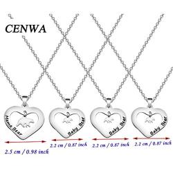 CENWA Mama Bear and Baby Bear Necklace Set Mother Daughter Necklace Mom Jewelry Sweet for Mother Daughter