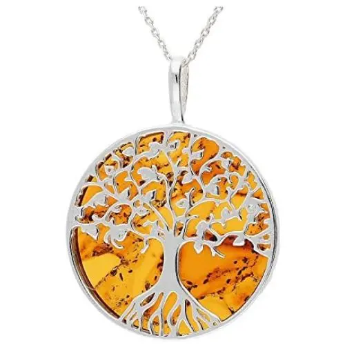 Cognac Baltic Amber Sterling Silver 925 Beauty Pendant Big Tree. KAB-274 Cognac Baltic Amber Sterling Silver 925 Beauty Pendant Big Tree. KAB-274