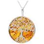 Cognac Baltic Amber Sterling Silver 925 Beauty Pendant Big Tree. KAB-274 Cognac Baltic Amber Sterling Silver 925 Beauty Pendant Big Tree. KAB-274