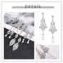 FIBO STEEL 4 Pairs CZ Dangle Wedding Earrings for Women Crystal Pearl Wedding Bridal Multiple Teardrop Long Ear Jewelry