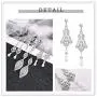 FIBO STEEL 4 Pairs CZ Dangle Wedding Earrings for Women Crystal Pearl Wedding Bridal Multiple Teardrop Long Ear Jewelry