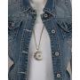 SPUNKYsoul Boho Antique Gold or Silver Tribal Crescent Moon Faceted Crystal Long Necklace for Women