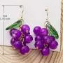 DAMLENG Unique Cute Creative Fruits Dangle Drop Earrings Sparkly Crystal Grape Earring With Green Leaf for Women Girls Statement Jewelry Gifts DAMLENG Unique Cute Creative Fruits Dangle Drop Earrings Sparkly Crystal Grape Earring With Green Leaf for Women Girls Statement Jewelry Gifts