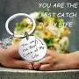 Zuo Bao Fishing Lure Jewelry My Best Catch was You Fisherman Gifts Funny Keychain for Husband Boyfriend